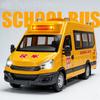 1:24 Mașinuțe Model Autobuz Școlar Ambulanță Mașină de Poliție Jucării Aliaj Turnare Sub Presiune Tragere Înapoi Uși Deschise Sunet Lumină pentru Copii Modele Edutainment