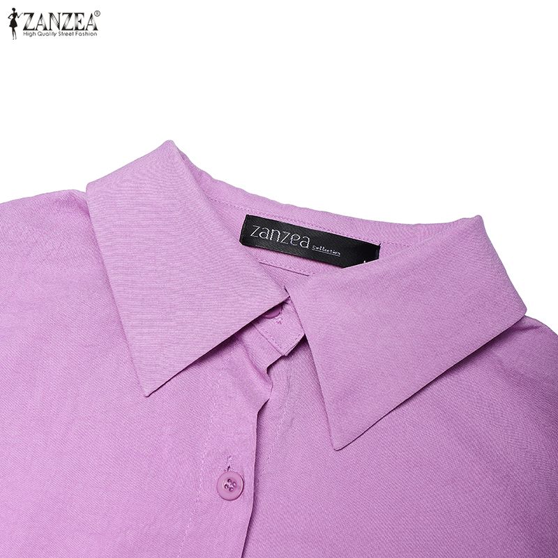 ZANZEA Bluzka z długim rękawem i spodnie damskie, casualowe dwuczęściowe zestawy garniturowe