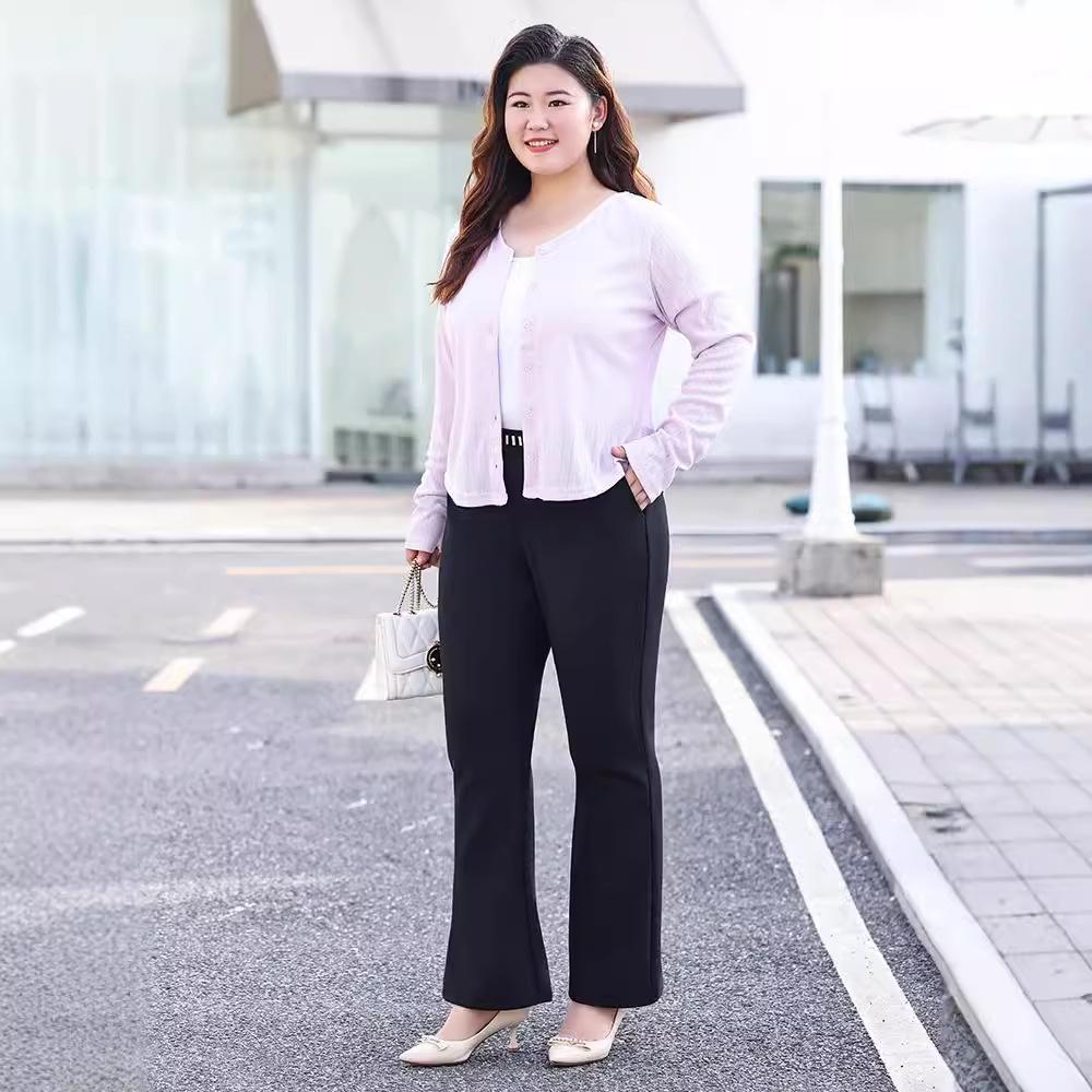 Dámské podzimní a zimní volné kalhoty pro plnoštíhlé ženy