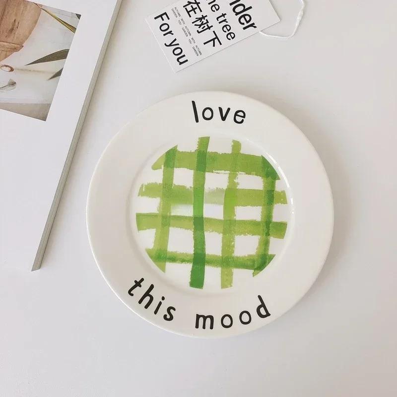 

8-дюймовая керамическая тарелка, столовая посуда, плоские тарелки, десертные тарелки, блюдца для торта, салатные тарелки, тарелки и блюда, картонные обеденные тарелки