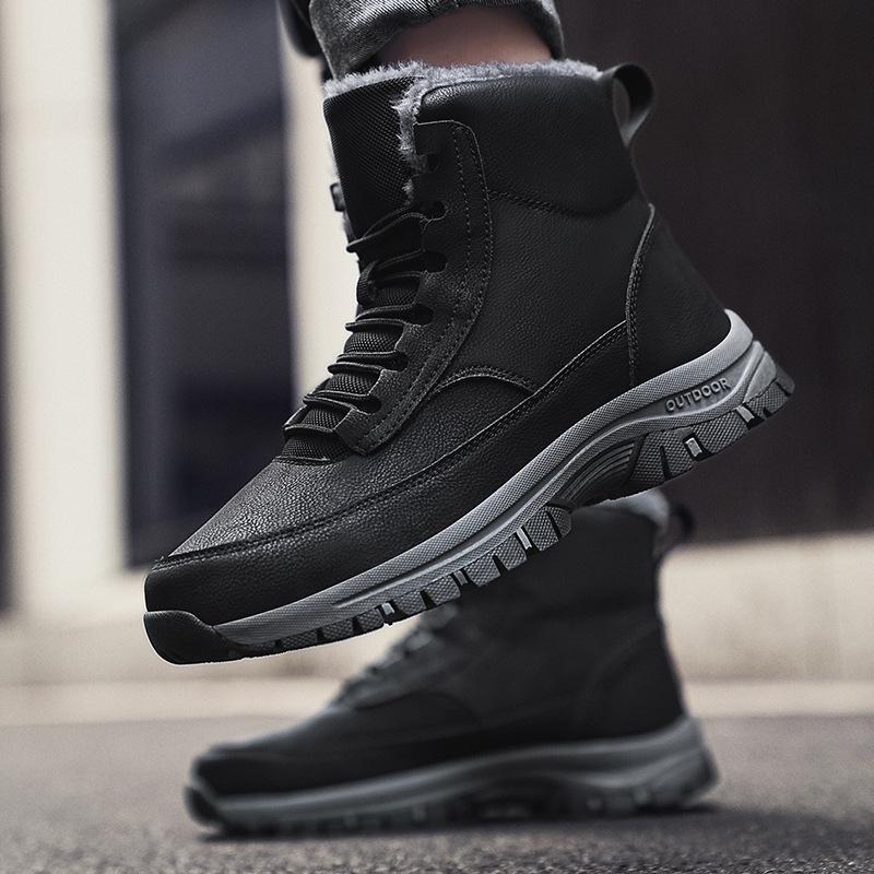 Men's Winter High-Top Snow Boots: Outdoor Plus Size Cotton Sneakers