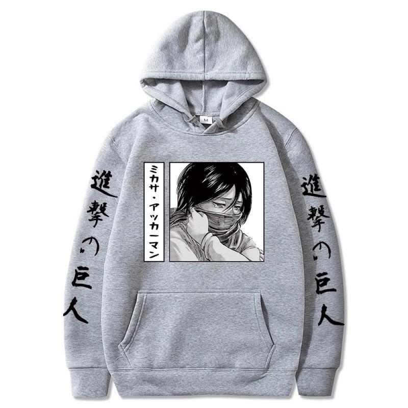 

Attack on Titan Anime Men Women Casual Unisex Streetwear Fashion Hoodies Winter Clothes XXXL серый