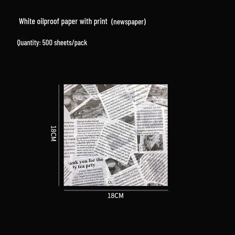 Oil-Proof Food-Grade Baking Paper: English Newspaper Design for Hamburgers and Placemat Use