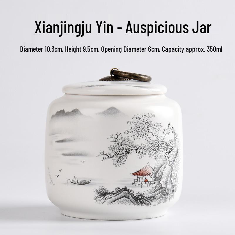 Small Ceramic Tea Caddy: Moisture-Proof, Sealed White Porcelain Jar