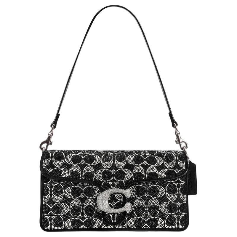 

COACH Tabby 26 Classic Signature Beaded Buckle Closure Sheepskin Shoulder Bag Medium Women s Black чорний