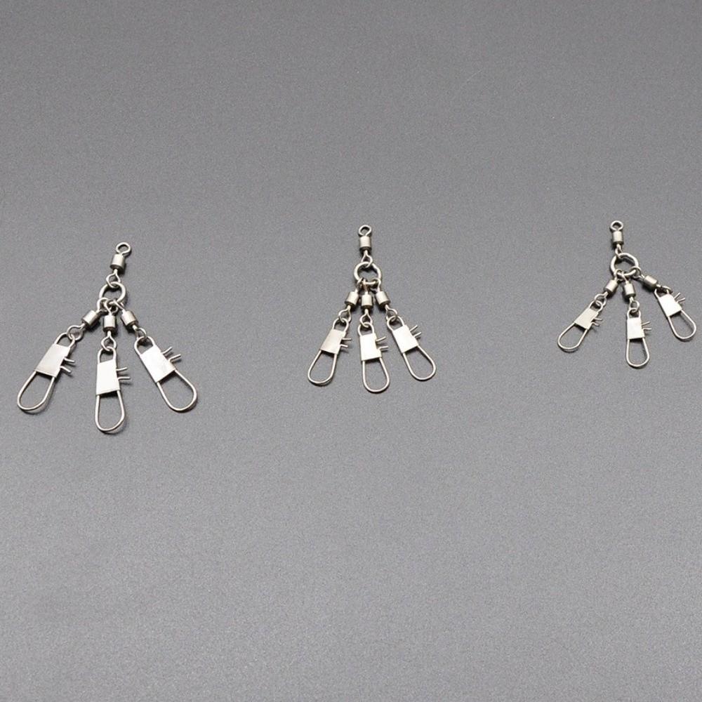 10pcs Heavy Duty Rolling Swivel Snap Stainless Steel Fishing Tackle Connector For Outdoor
