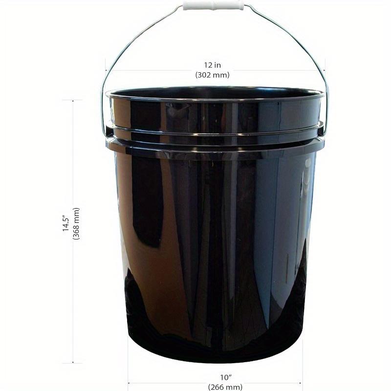 10 Buckets and 10 Lids, Black (4.4 Gallon) - Plastic Material,20L Plastic Barrel Car Bucket, Kimchi Bucket