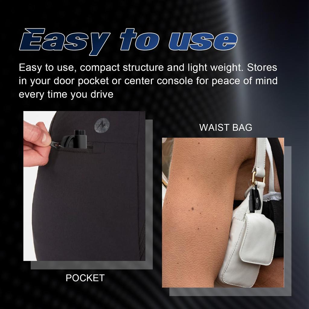 Rayhong Car Emergency Hammer (1 piece) - Mini and portable car window breaker for emergency escape from the vehicle.