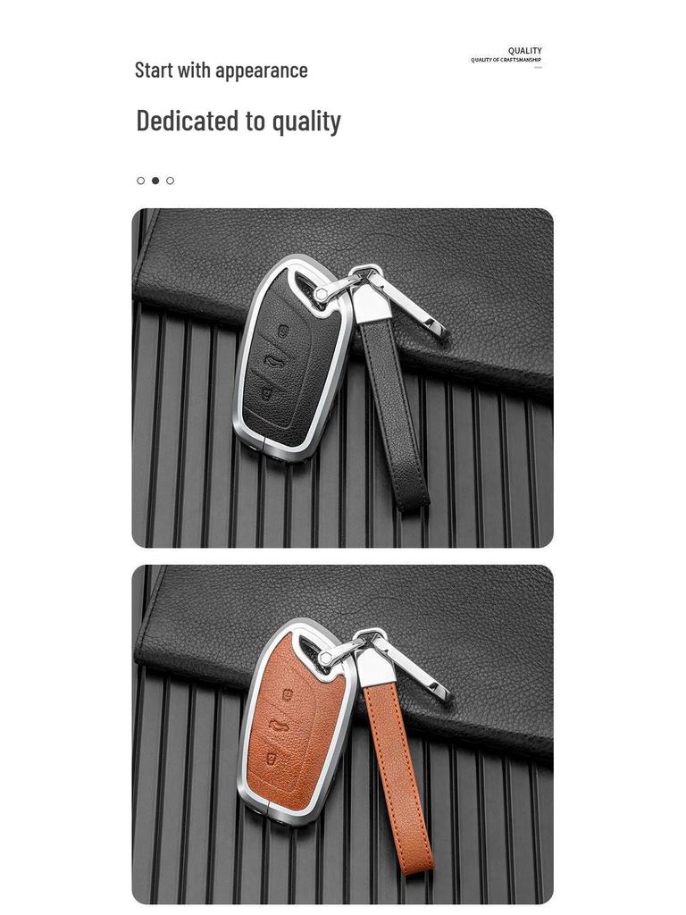 Doppelseitiges Leder-Schlüsseletui für Roewe i5, i6max, RX3, Whale, RX5, Raccoon New Energy Modelle