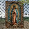 Metal Plaque Virgin of Guadalupe Metal Sign Rustic Americana Style Aluminum Wall Art Religious Mary Icon