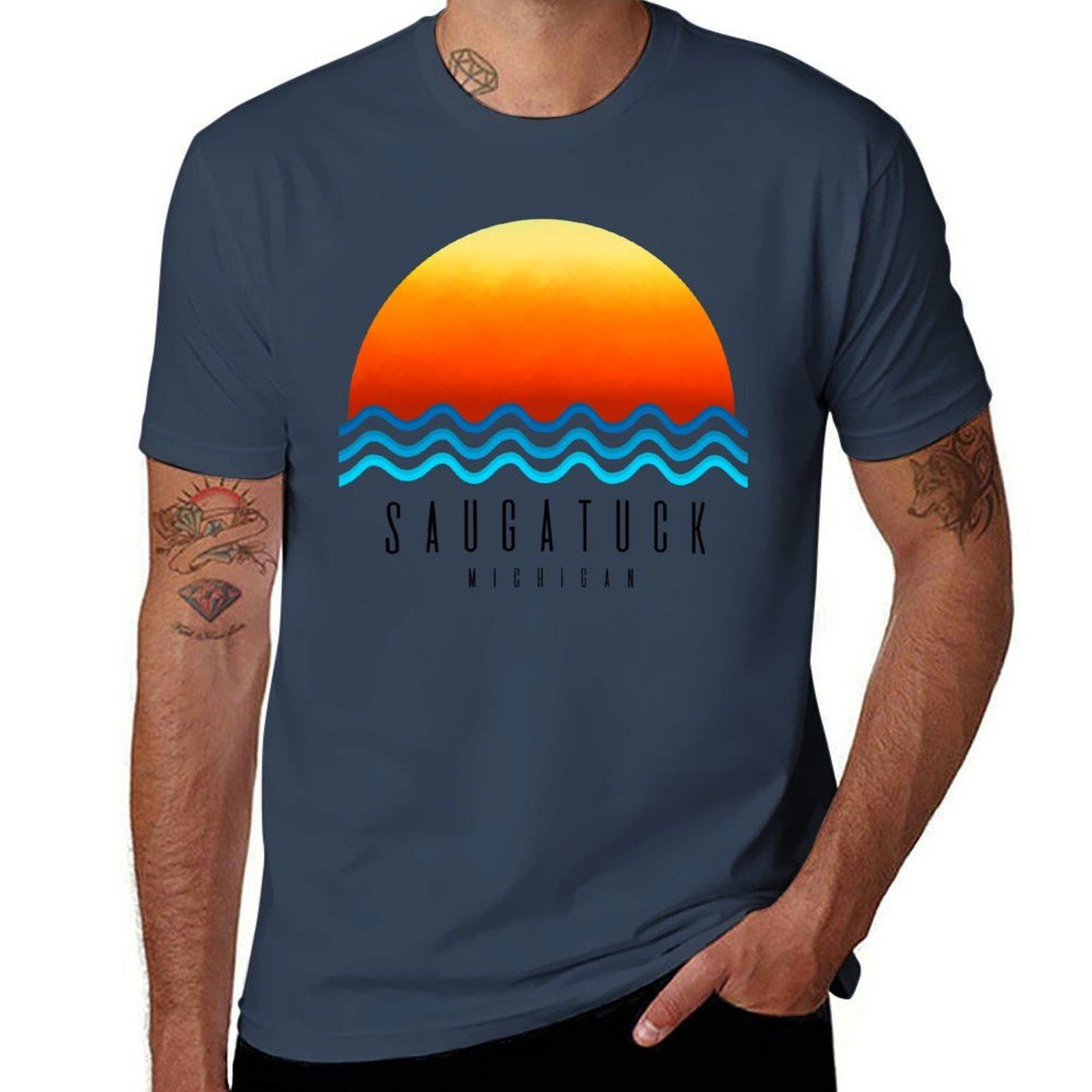Saugatuck Michigan TShirt g man t shirts for men t shirt man cotton TShirt S