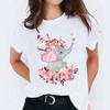 Graphic T Shirt for Women Elephant Love Cartoon Fashion Printing Print Lady Tshirts Top Womens  Ladies Travel Tee TShirt