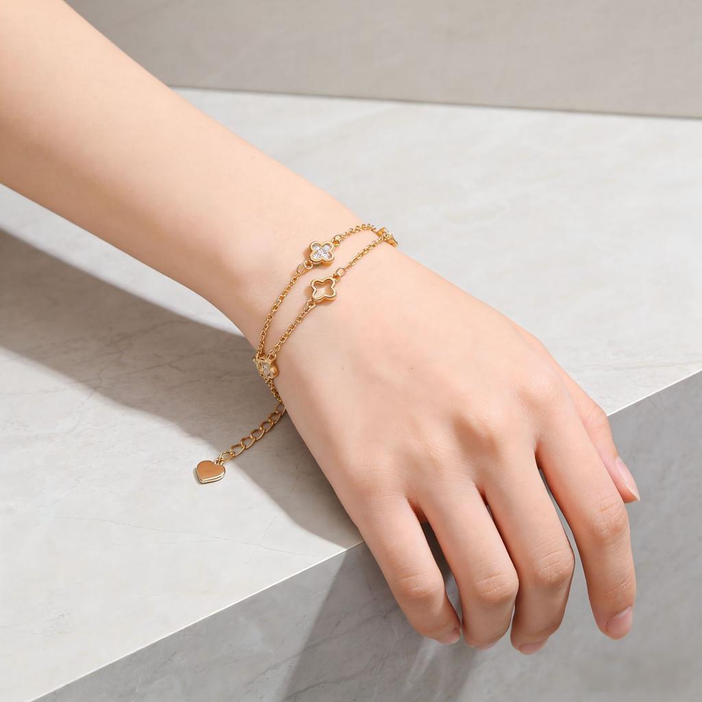 Four-leaf Clover Bracelet Women's European and American Fashion Simple Style Jewelry