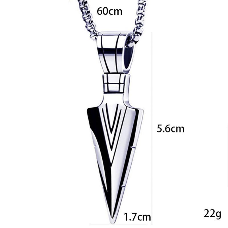 Arrow Pendant Necklace Hip Hop Style Stacktable Stainless Steel Chain Silver Color Simple Vintage Neck Jewelry For Men Women