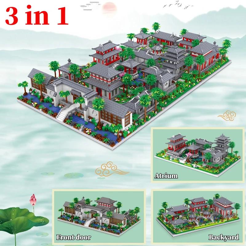 China'S Classical Suzhou Garden Landscape Building Blocks Ancient Model Mini Diamond Bricks Toy Gift For Adult Kid