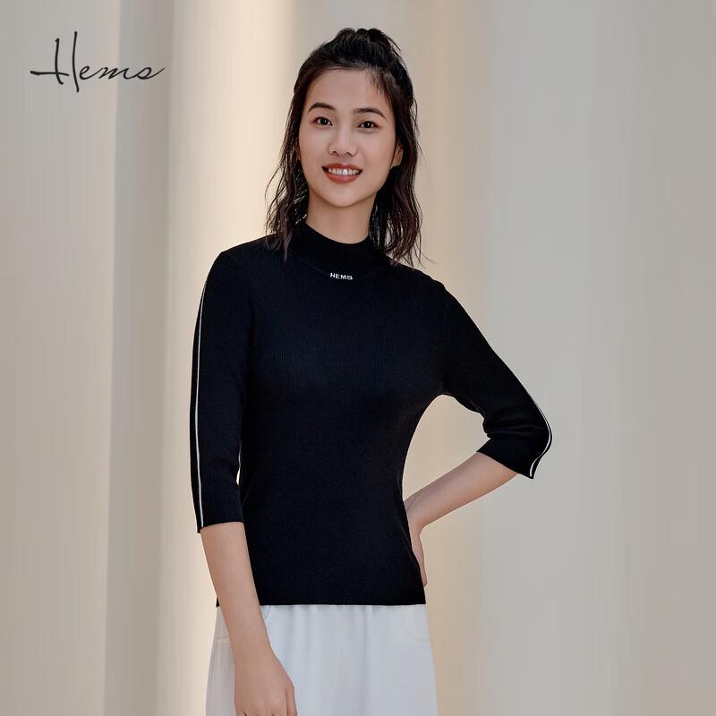 

Herman s Women s Half-High Collar Mid-Sleeve Wool Knit Sweater L