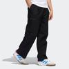 adidas Originals Solid Color Mid Waist Loose Straight Leg Casual Pants Men Bottoms Black HK9889