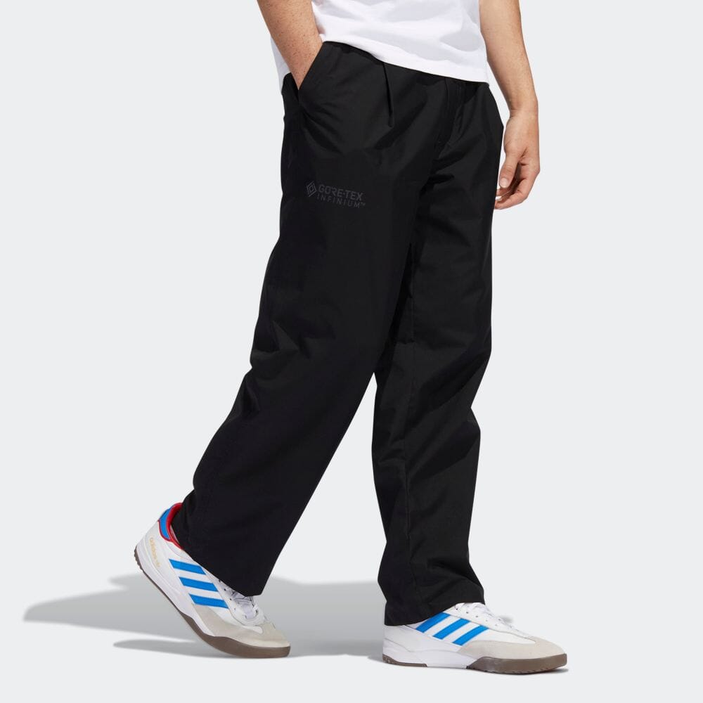 adidas Originals Solid Color Mid Waist Loose Straight Leg Casual Pants Men Bottoms Black HK9889