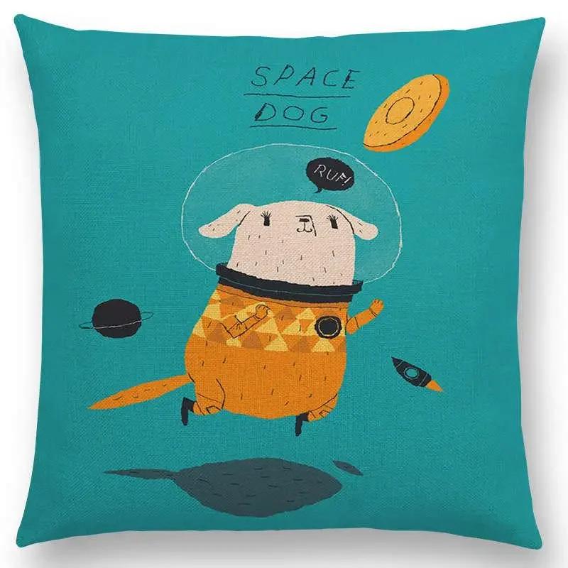 Magical Animals Sofa Throw Pillow Case Fantasy Adventure Fairy Tales Bear Walrus Wild Boar Bird Dog Cushion Cover