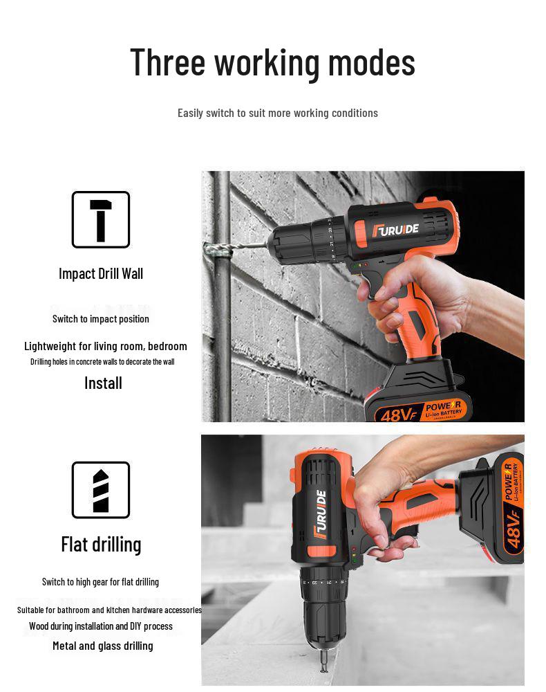 Electric Drill & Multi-Tool Set for Household and Woodworking Repairs.