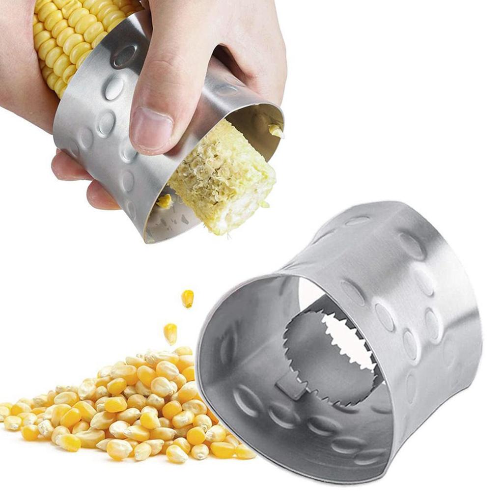 Corn Cob Stripper Stainless steel corn thresher Stainless Steel Corn Cutter Peeler Tool Non Slip Stripper Sheller kitchen gadget