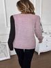 New Style Round Neck Color Block Hole Knit Long Sleeve T-Shirt for Spring and Autumn