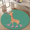 1pc Roller Giraffe Office Round Area Rug, Indoor Mat Suitable ForOffice, Under Office Chairs Bedroom Living Room Home Decor, Room Deco Q002