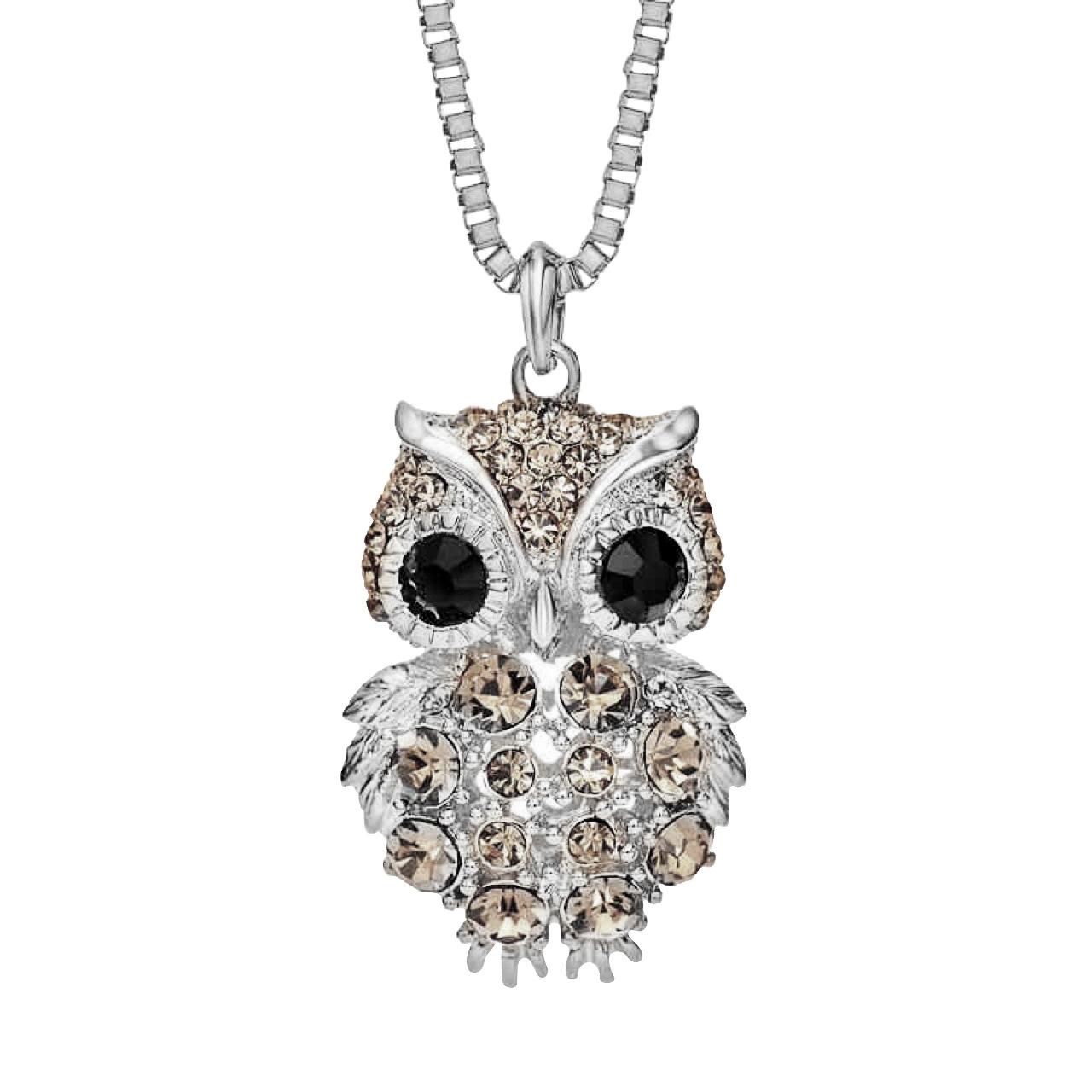 

Owl Fashionable Long Pendant Sweater Necklace In Titanium Steel For Outfits Stylish платиновий