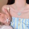 Spring-Summer Starfish Beaded Necklace: Sweet Layered Clavicle Chain for Women’s Seaside Vacation, Beach Party Accessories.