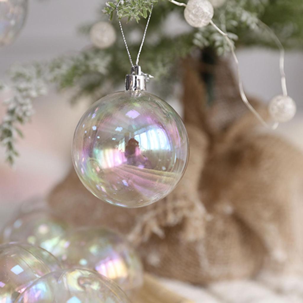 Iridescent Seven-Color Transparent Christmas Ornament Ball for Birthdays and Parties