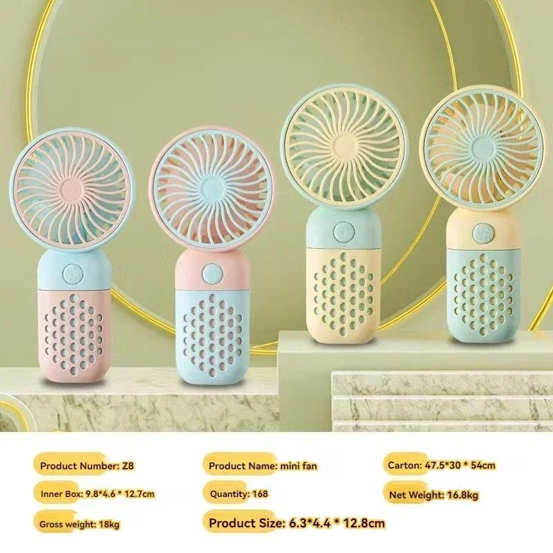 Ruční nabíjecí ventilátor Kreslený roztomilý malý studentský nabíjecí malý ventilátor Přenosný mini USB ventilátor Mini kapsa