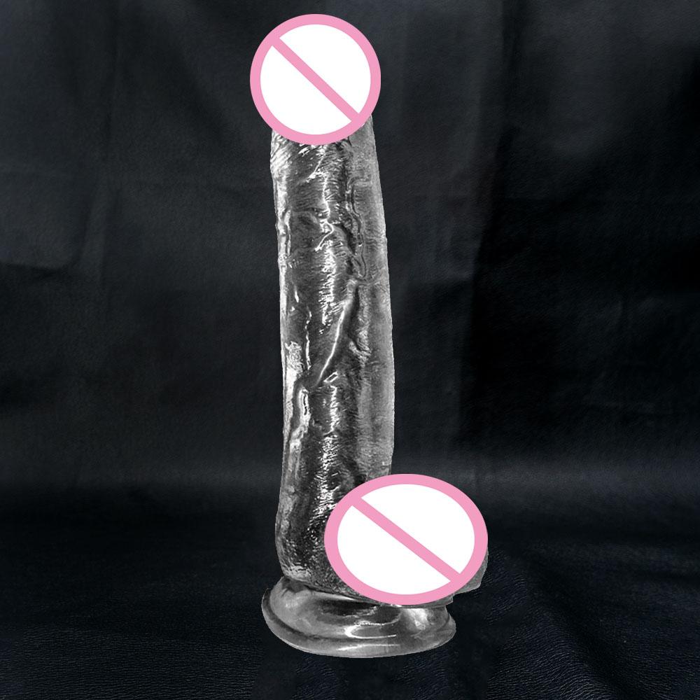 2026 Realistic Transparent Big Dildo Soft Anal G Spot Masturbation Penis Dick with Strong Suction Cup Sex Toy for Women Men Waterproof & Easy To Clean