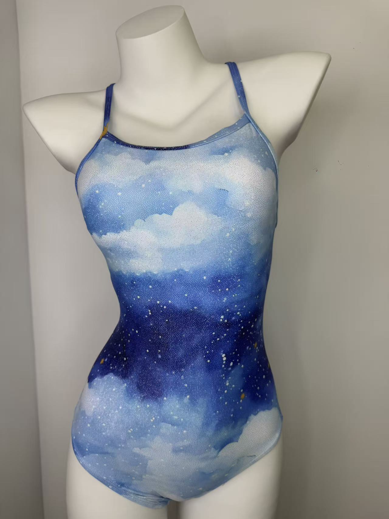 

Lin Yuner swimsuit of the same style, s swimming single-layer advanced sense racing one-piece small chest, belly cover, conservative backless hot M