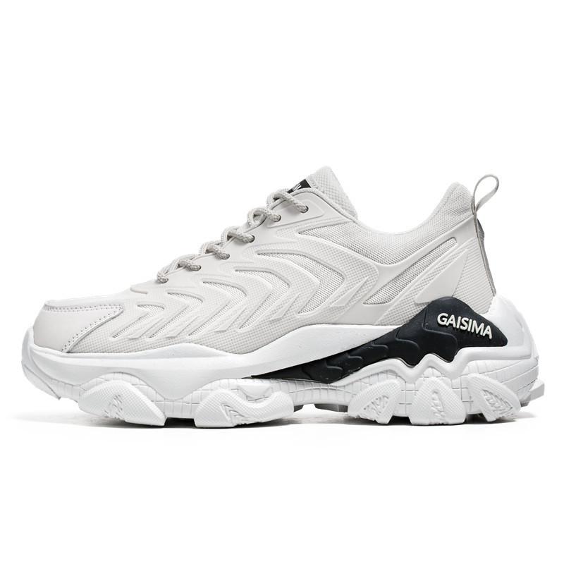 

Running shoes men s four-season new thick-soled white shoes mesh breathable Korean version heightening outdoor leisure sports men s shoes 44