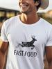 [Funny Hunting Shirt] Fast Food Deer Funny Joke Hunting Shirt - Men's Short Sleeve T-Shirt Top - Gifts for Hunters