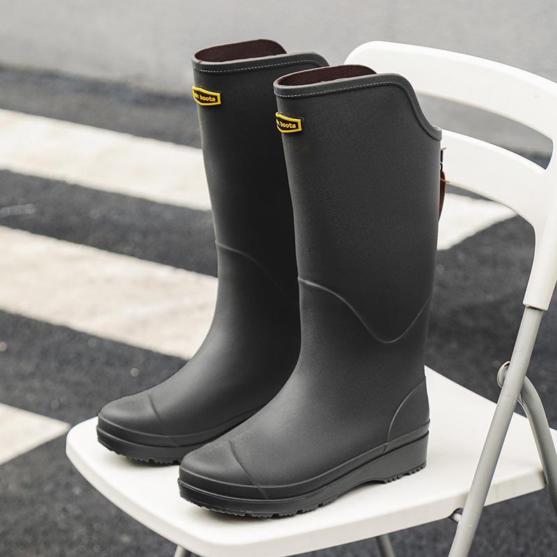 

Unisex High-Top Waterproof Rain Boots - Lightweight, Non-Slip, Long Rubber Overshoes for Outdoors 39 (Order one size up for wide feet)