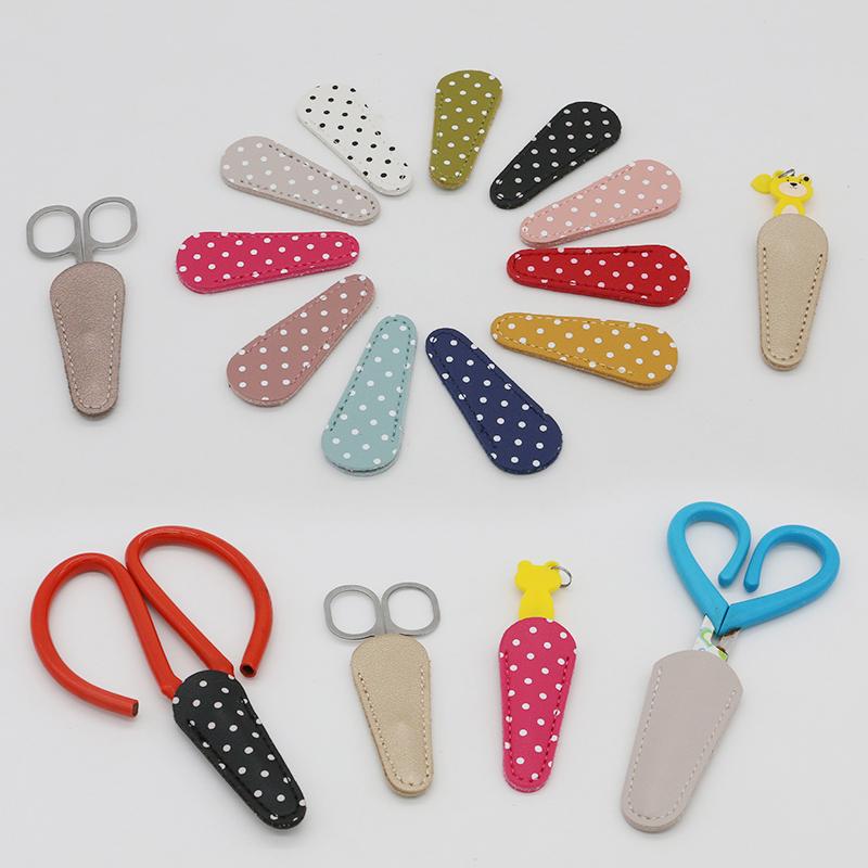 

Маникюрный пинцет, кожаный чехол для щипцов, защитный рукав в горошек, милые инструменты для педикюра, ножницы