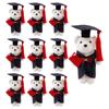 10pcs Soft Graduation Foam Bear Dolls with Gowns Hat for Celebrating Ceremony and Memory Graduation Flower Bouquet