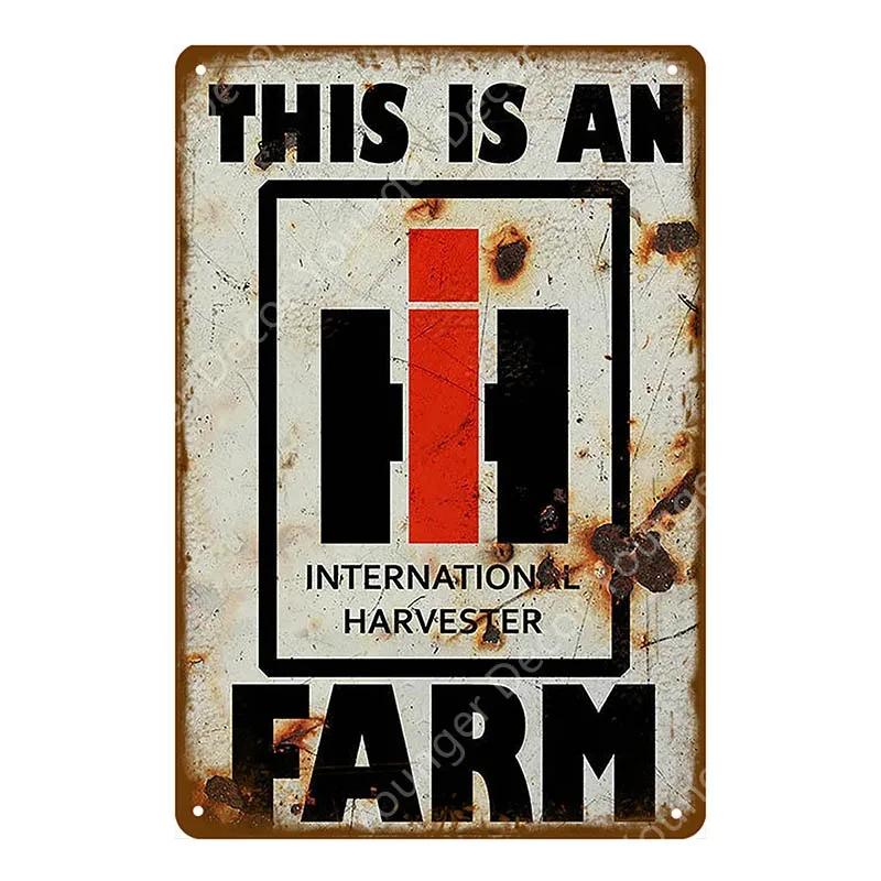 Vintage Farm Tractor Metal Signage Tin Signage Metal Vintage Farmhouse Courtyard Wall Art Decoration Mural Aesthetics Gift