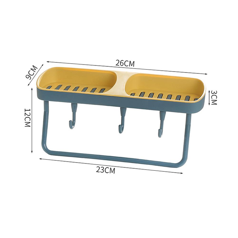 Soap Rack No Drilling Wall Mounted Double Layer Soap Holder with Suction Cup Bathroom Accessories
