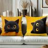 Cute Black Cat Printed Throw Pillow Cushions Polyester pillowcase, sofa decorative cushion cov Headboard Pillow