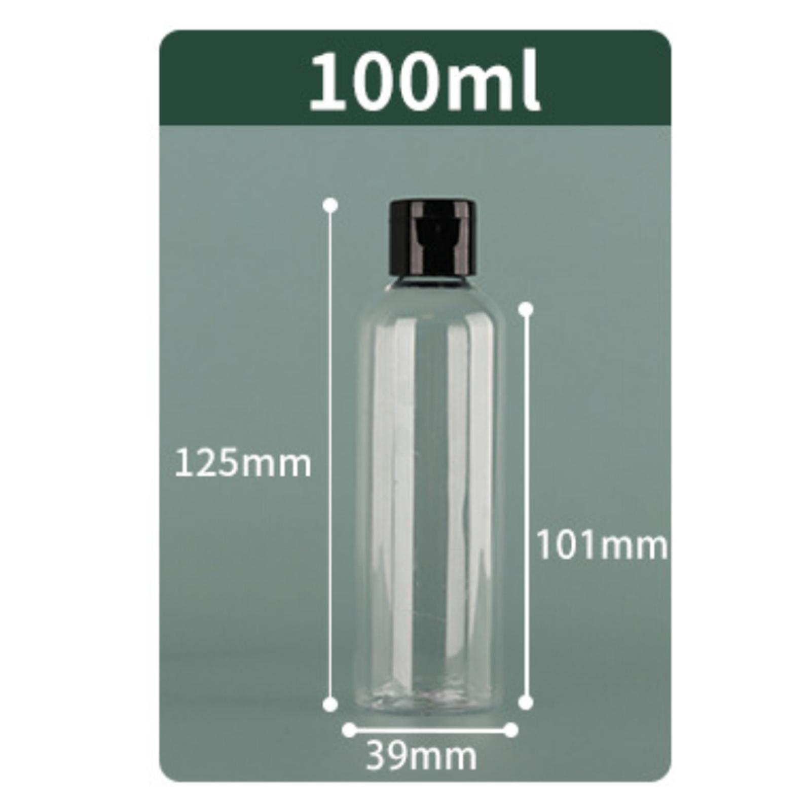 PET Portable Black Flip-top Bottle 100ml, Cosmetic Dispensing Flip-top Travel Small Empty Bottle one size