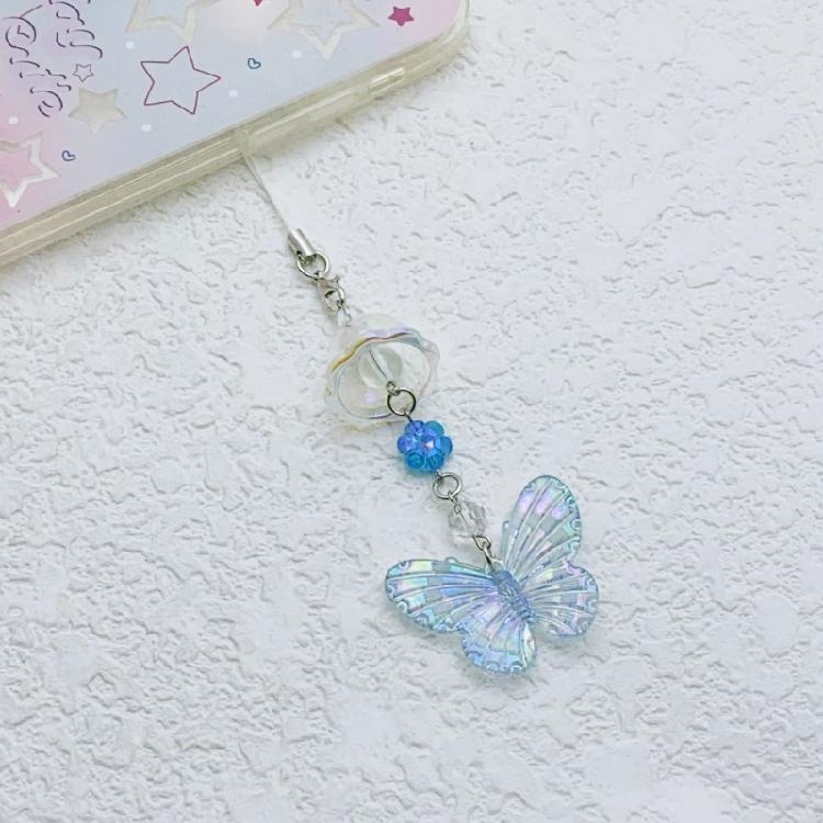 Eye Catching Butterfly Phone Chain Keychain Multifuntional Use Phone Pendant Present for Youthful Style Enthusiasts