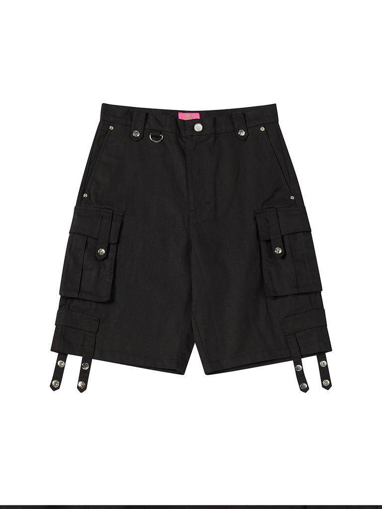 NYXX Button Cargo Half Pants Black