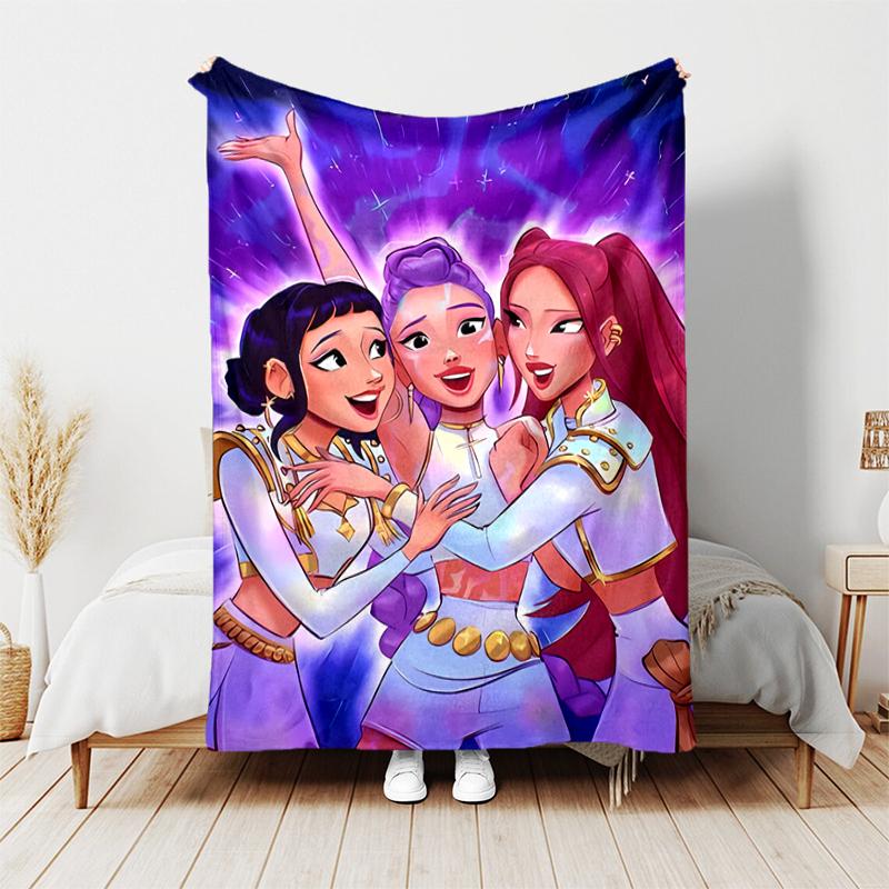 1pc Blanket Kpop Hunter5 Print Design, Lightweight Blanket for Sofa, Bed- Soft &Warm, Gift for All Seasons like Christmas, Halloween