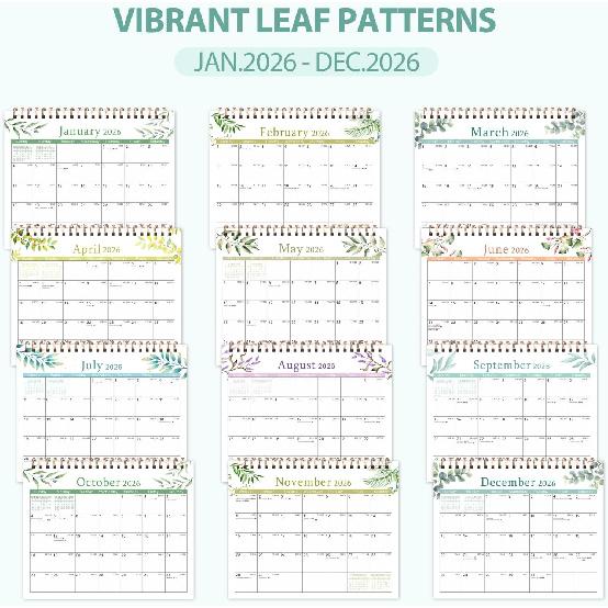 2026 Desk Calendar, Small Desktop Calendar Flip, Jan 2026 to Dec 2026, Standing Table Calendar with Stickers for Home School Work Office, (8" x 6")