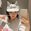 Quick-drying Fabric Big Eyes Cat Visor Cap Sun Protection Cat Ears Sun Hat Kitty Hollow Hat  Girls