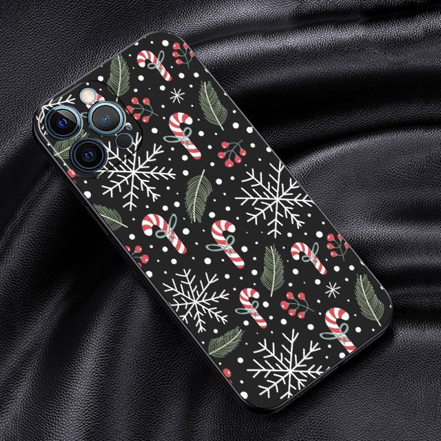 

Чехол для Apple iPhone 14 13 11 12 Pro 7 XR X XS Max 8 Plus 6 6S SE 2022 13Pro черный мягкий телефон Funda рождественский Санта-Клаус лось iPhone SE 2022