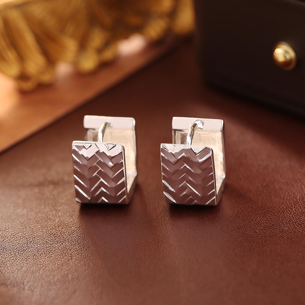 

Geometric Textured Gold-Plated Copper Earrings - European & American Style Fashion Jewelry for Women