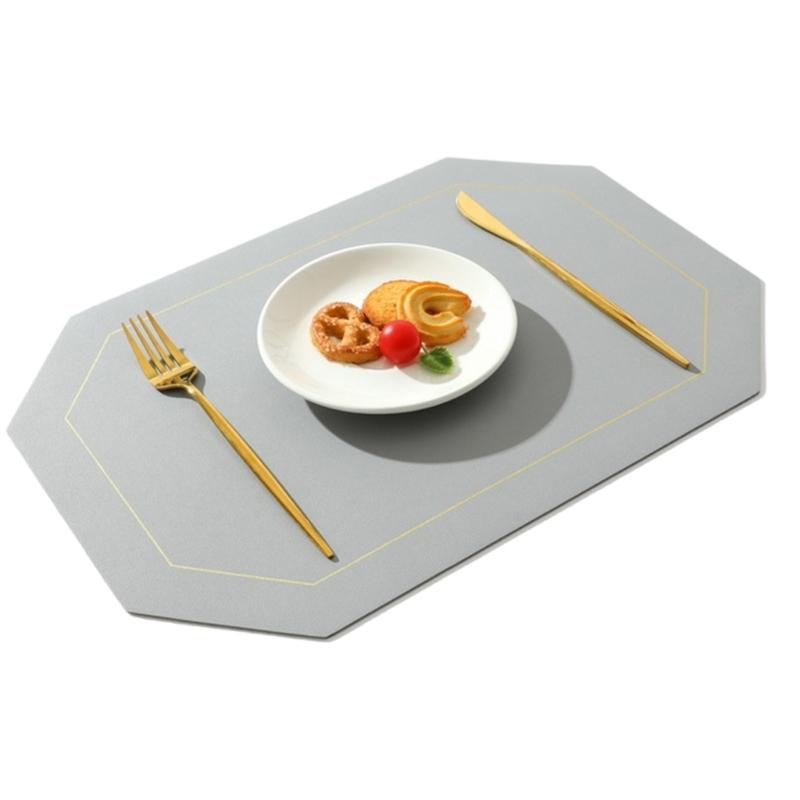 Imitation Leather Placemat Slip Proof Heat Insulation Anti-scald Oil for Home and Restaurant Table Mat Double Sided